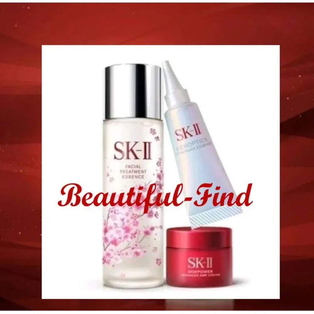 SK-II Sakura Limited Ed. Treatment Essence, Serum, Cream Set New